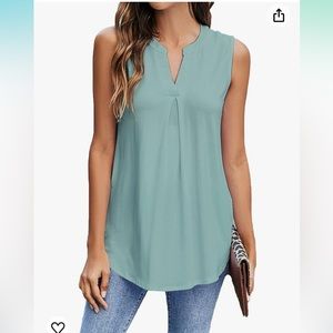 2XL teal sea green vneck casual top